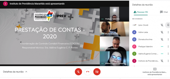 Frame de reunião virtual do Confepa